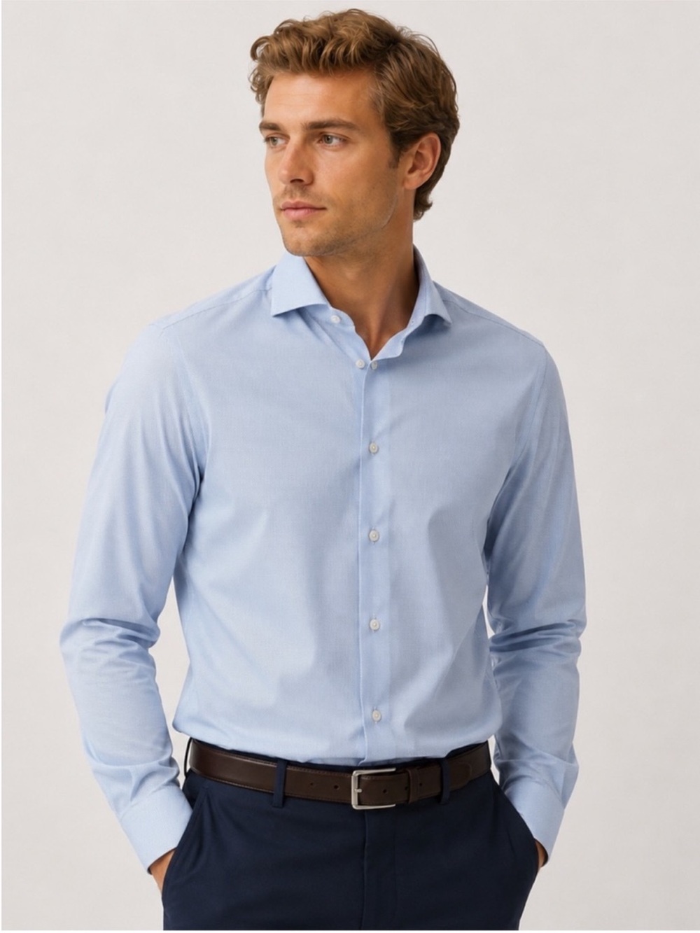 Porter and Ash Blue White Check Spirt Dress Shirt M NWOT